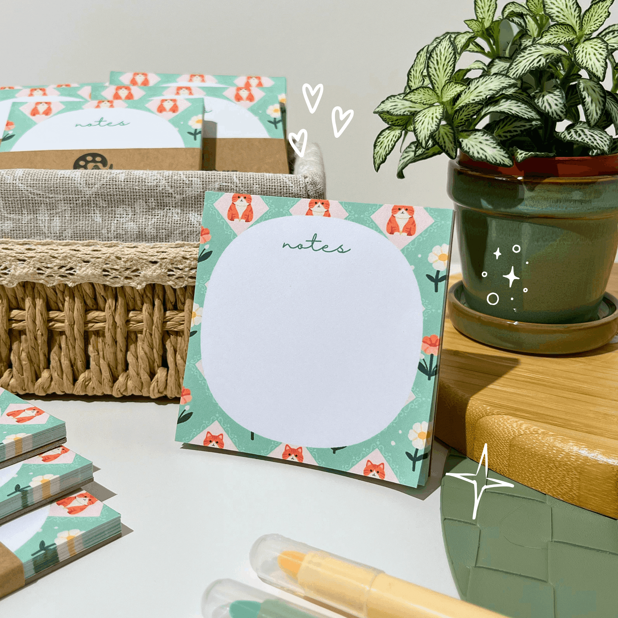 Cat Floral Memo Pad — image 3